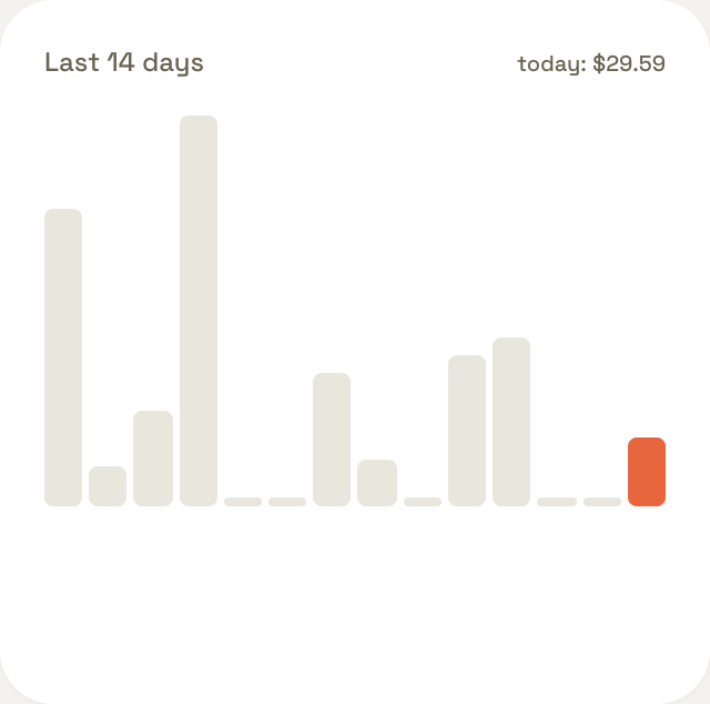 Daily spending bars